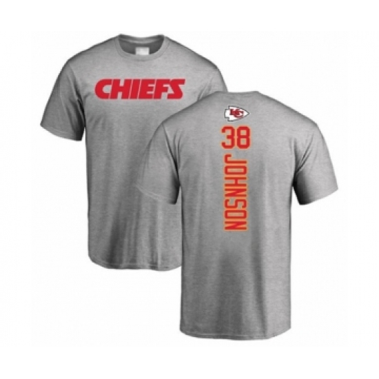 Football Kansas City Chiefs #38 Dontae Johnson Ash Backer T-Shirt - Jersey