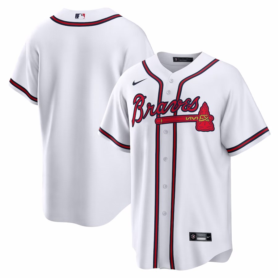 Men's Atlanta Braves Nike White Home Replica Team Jersey - Jersey