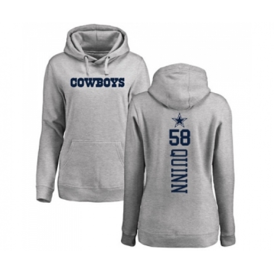 Football Women's Dallas Cowboys #58 Robert Quinn Ash Backer Pullover Hoodie - Jersey