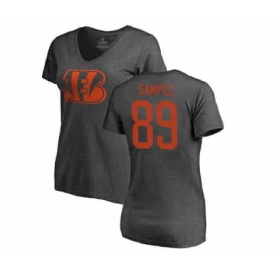 Football Women's Cincinnati Bengals #89 Drew Sample Ash One Color T-Shirt - Jersey
