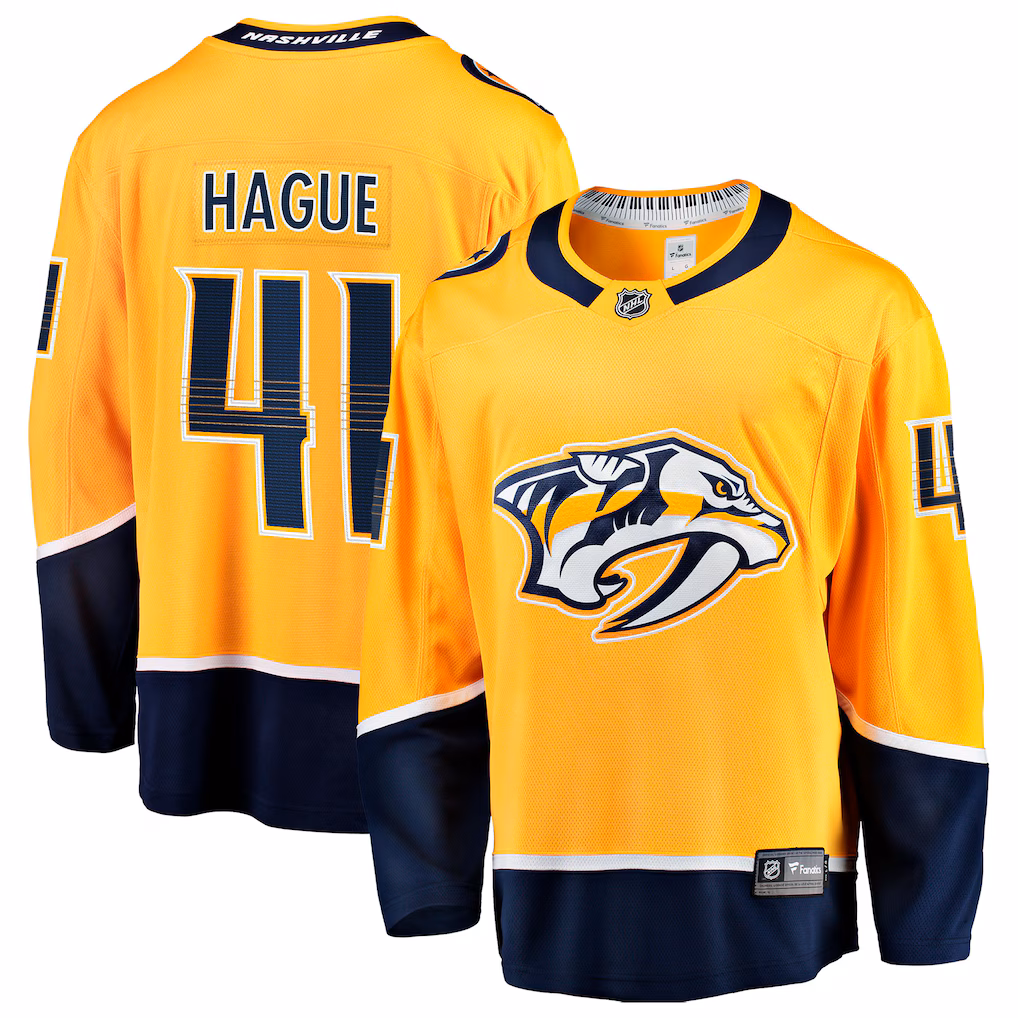 Men's Nashville Predators Nicolas Hague Fanatics Gold Home Breakaway Jersey - Jersey