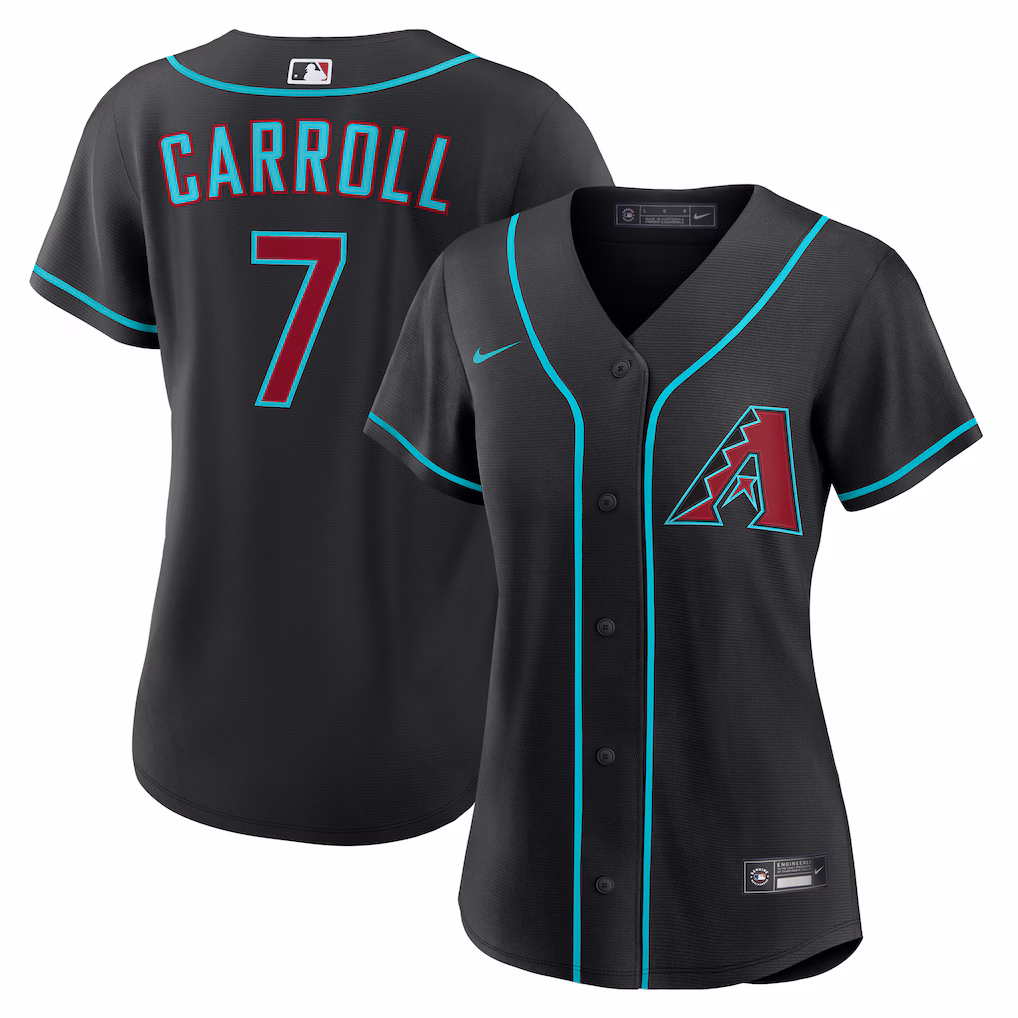 Women's  Arizona Diamondbacks Corbin Carroll Nike Black Alternate Replica Jersey - Jersey
