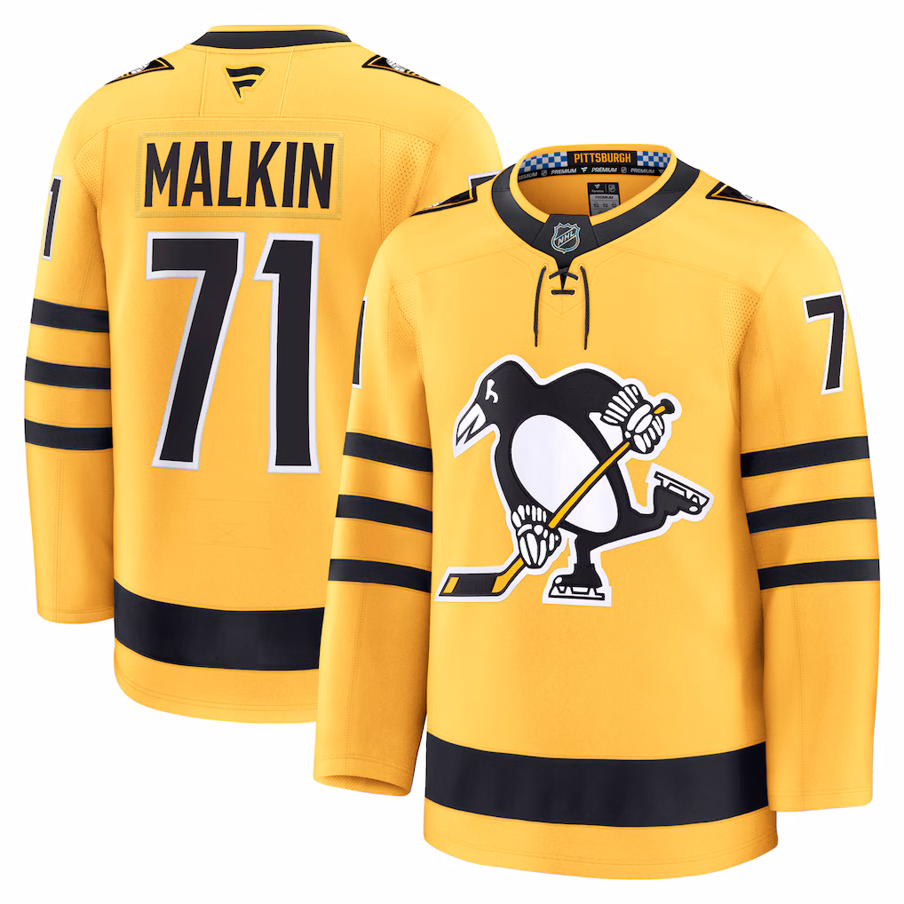 Men's Pittsburgh Penguins Evgeni Malkin Fanatics Gold Alternate Premium Player Jersey - Jersey