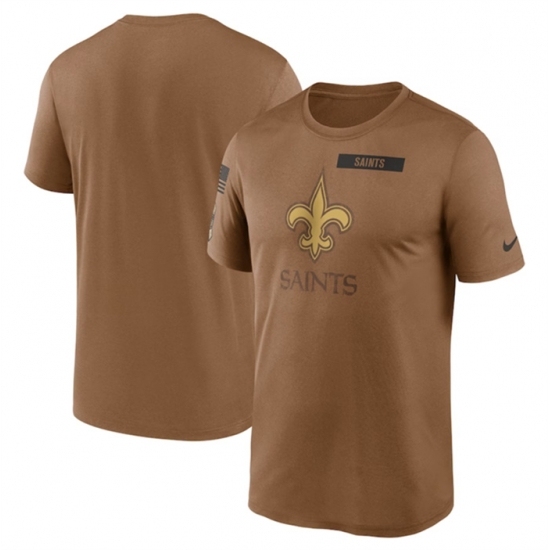 Men's New Orleans Saints 2023 Brown Salute To Service Legend Performance T Shirt - Jersey