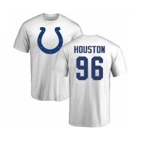 Football Indianapolis Colts #99 Justin Houston White Name & Number Logo T-Shirt - Jersey