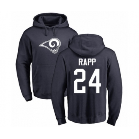 Football Los Angeles Rams #24 Taylor Rapp Navy Blue Name & Number Logo Pullover Hoodie - Jersey