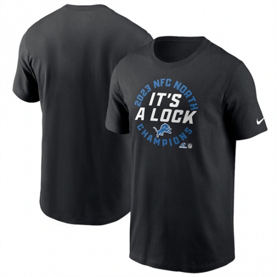 Men's Detroit Lions Black 2023 NFC West Champions T-Shirt - Jersey