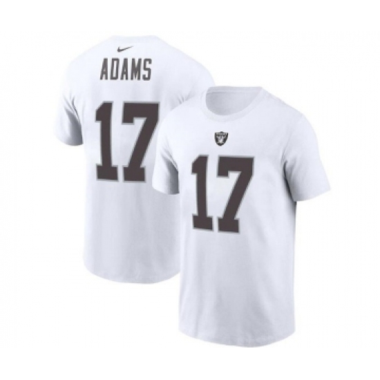 Men's Las Vegas Raiders #17 Davante Adams 2022 White Name & Number T-Shirt - Jersey