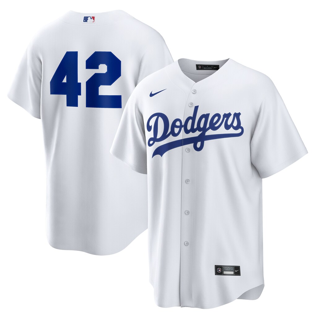 Men's Los Angeles Dodgers Nike White Home  2025 Jackie Robinson Day Replica Jersey - Jersey