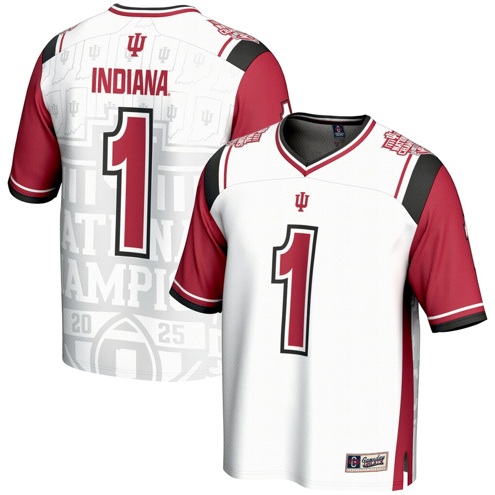 Youth GameDay Greats #1 White Indiana Hoosiers College Football Playoff 2025 National Champions Commemorative Lightweight Fashion Jersey - Jersey