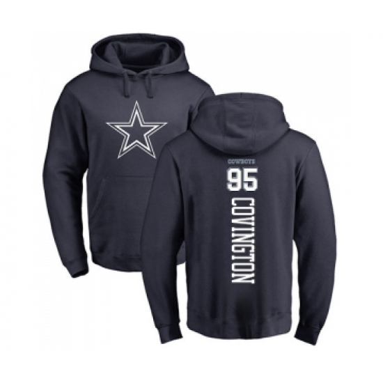 Football Dallas Cowboys #95 Christian Covington Navy Blue Backer Pullover Hoodie - Jersey