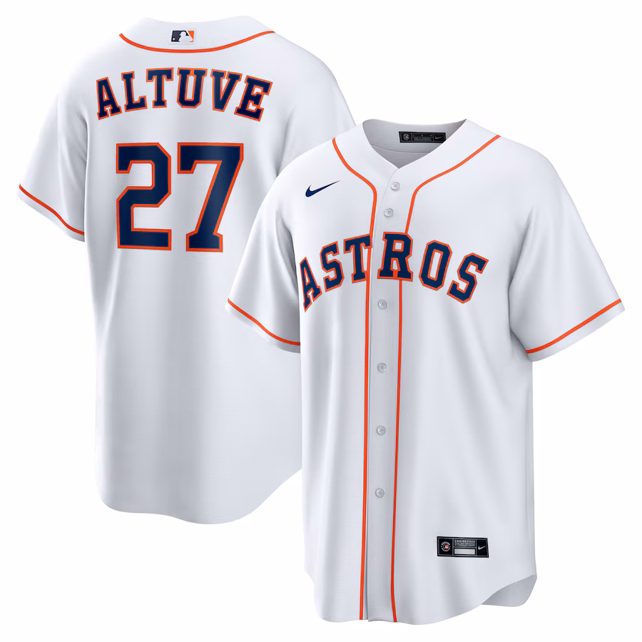 Men's Houston Astros Jose Altuve Nike White Home Replica Player Name Jersey - Jersey