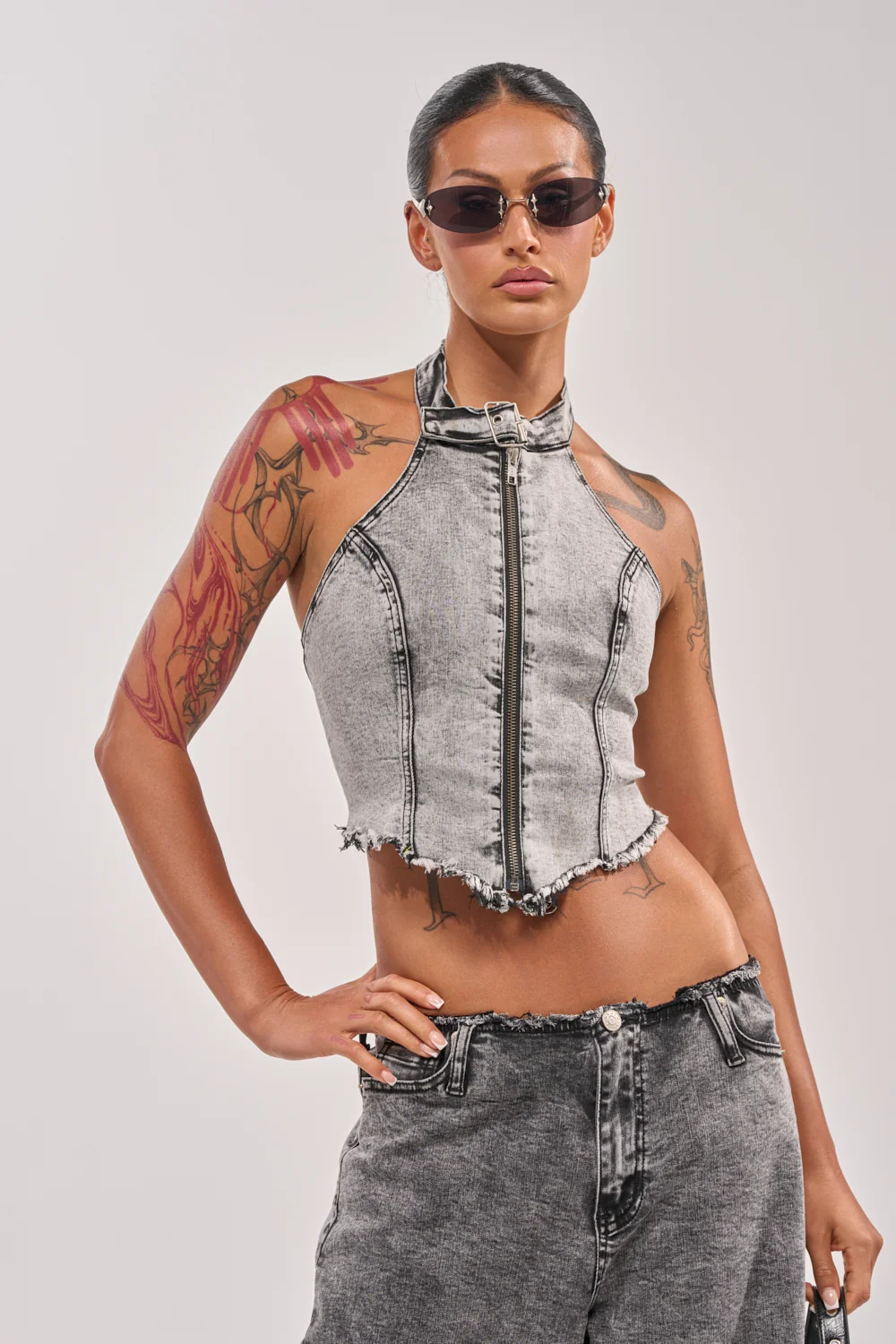 BREAK UP WITH HIM DENIM TOP - Akira Wear