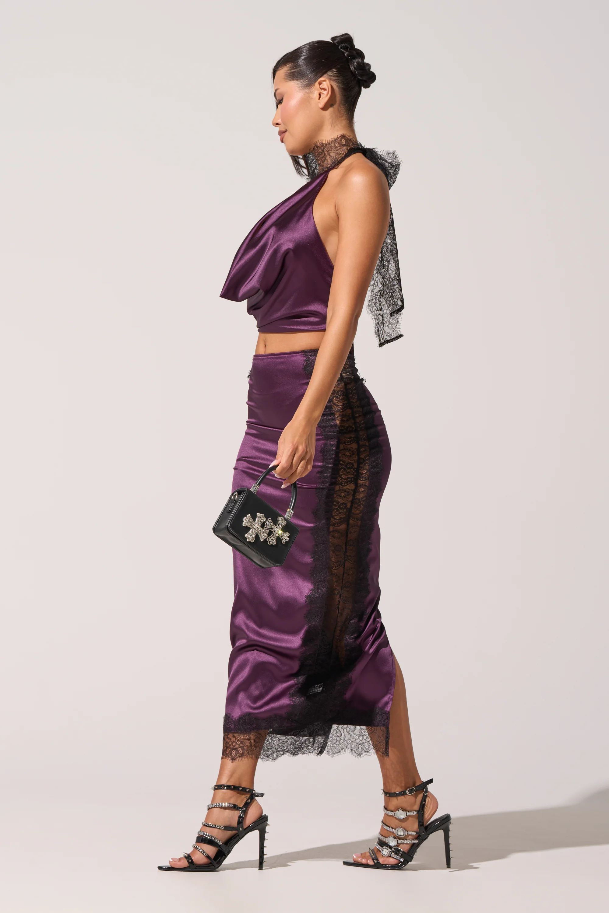 GOLDEN GIRL SATIN MAXI SKIRT - Akira Wear