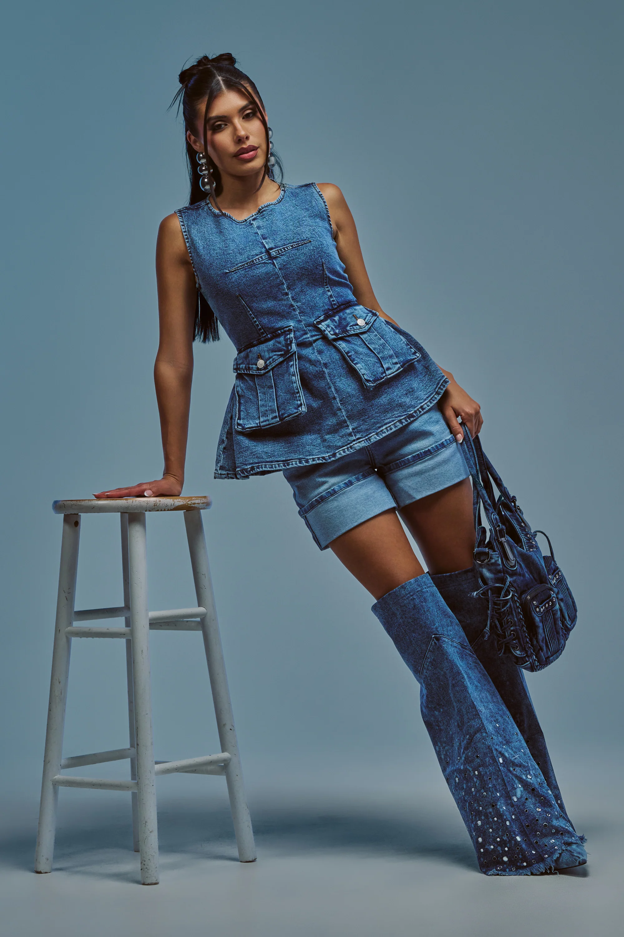 CARLY DENIM SHORT - Akira Wear