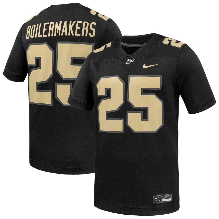 Men's Nike #25 Black Purdue Boilermakers Untouchable Replica Game Jersey - Jersey