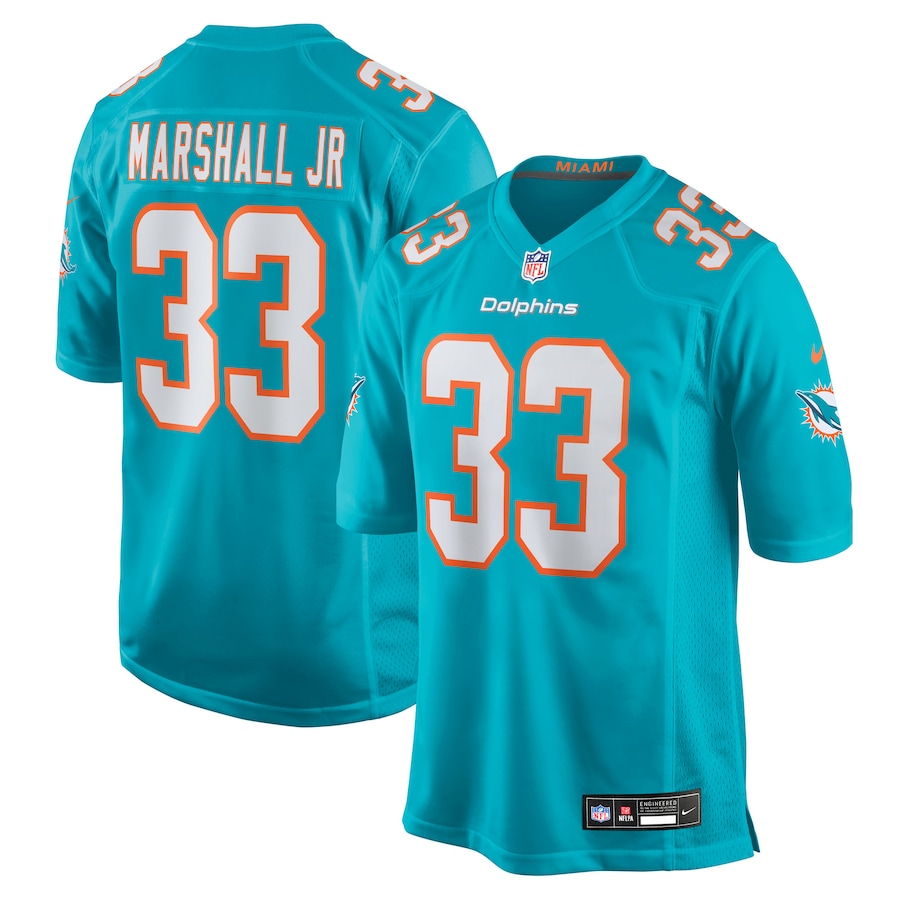 Men's Miami Dolphins Jason Marshall Jr. Nike Aqua Team Game Jersey - Jersey