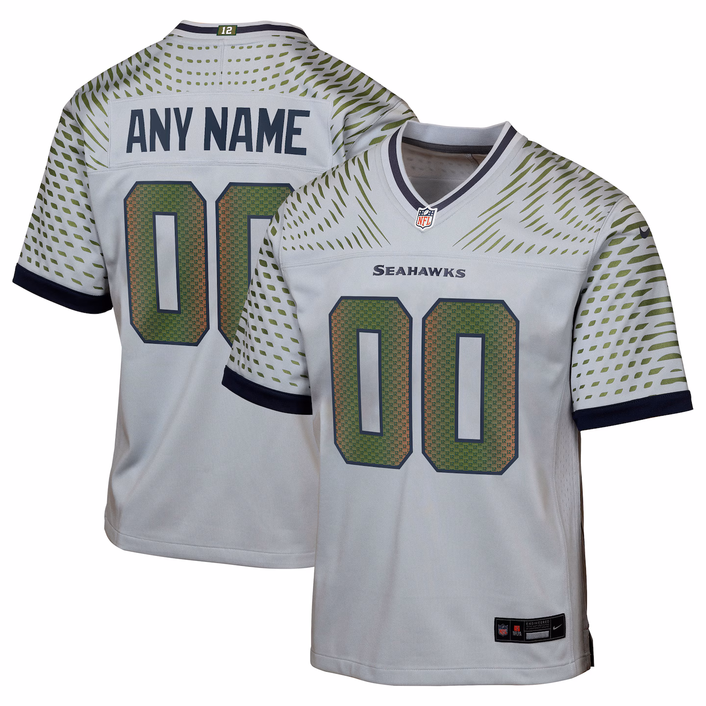Youth Seattle Seahawks Nike Wolf Gray 2025 Rivalries Collection Custom Game Jersey - Jersey