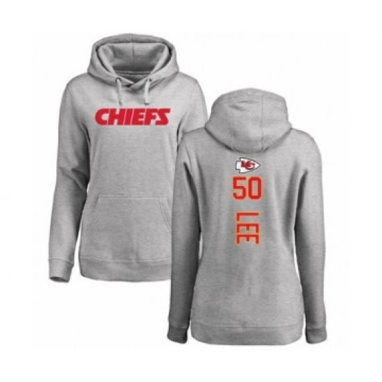 Football Women's Kansas City Chiefs #50 Darron Lee Ash Backer Pullover Hoodie - Jersey