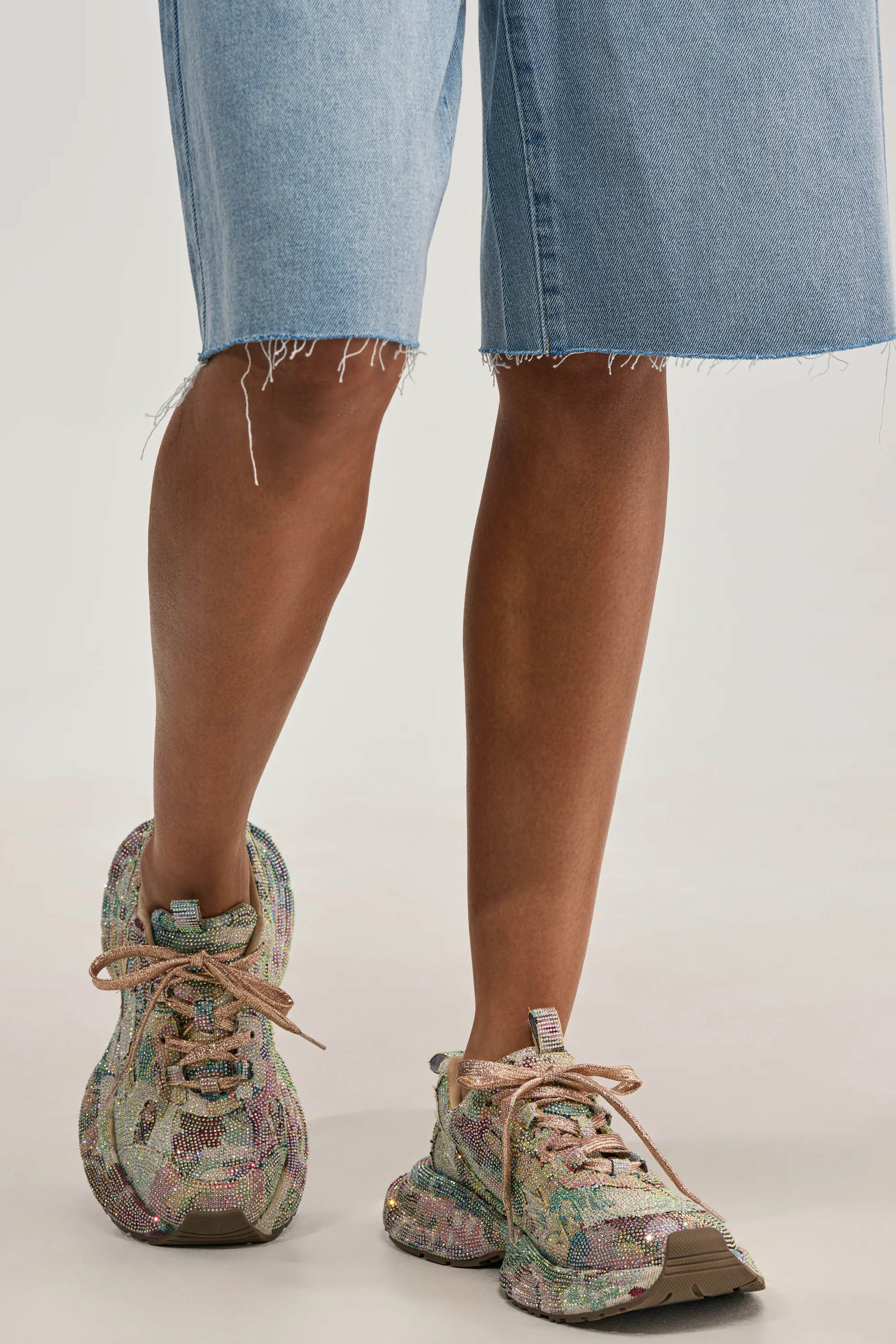 AKIRA GOLD MORA MULTI FLORAL RHINESTONE SNEAKER - Akira Wear