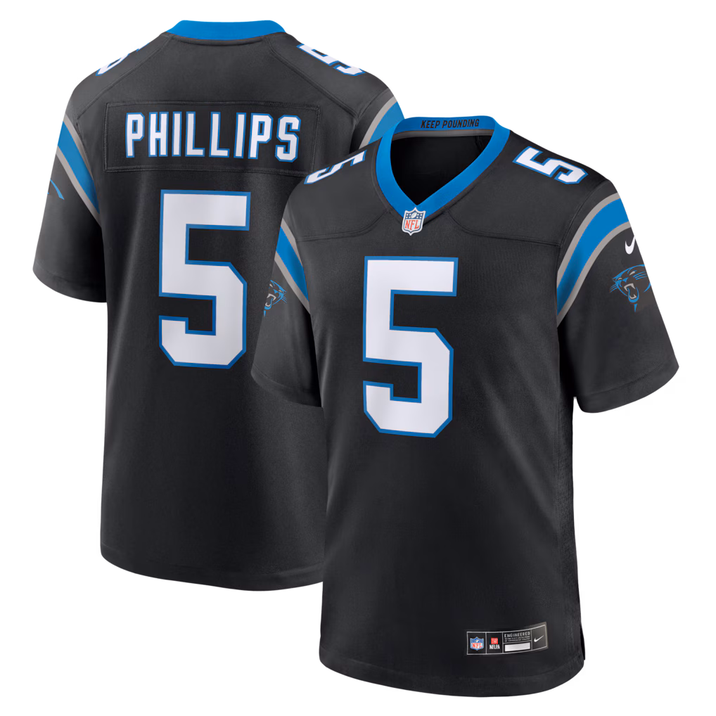 Men's Carolina Panthers Jaelan Phillips Nike Black Game Jersey - Jersey