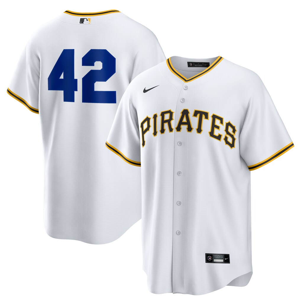 Men's Pittsburgh Pirates Nike White Home  2025 Jackie Robinson Day Replica Jersey - Jersey