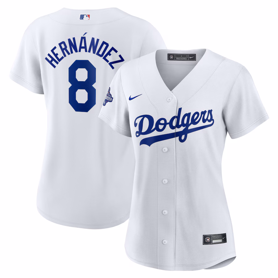 Women's Los Angeles Dodgers Enrique Hernández Nike White Home 2025 World Series Champions Replica Jersey - Jersey