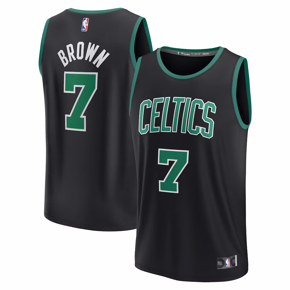 Youth Boston Celtics Jaylen Brown Fanatics Black Fast Break Replica Player Jersey - Statement Edition - Jersey
