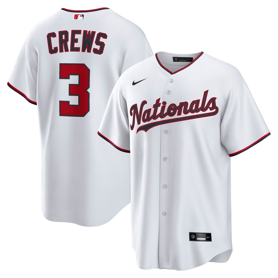 Men's Washington Nationals Dylan Crews Nike White Home 2.0 Replica Jersey - Jersey