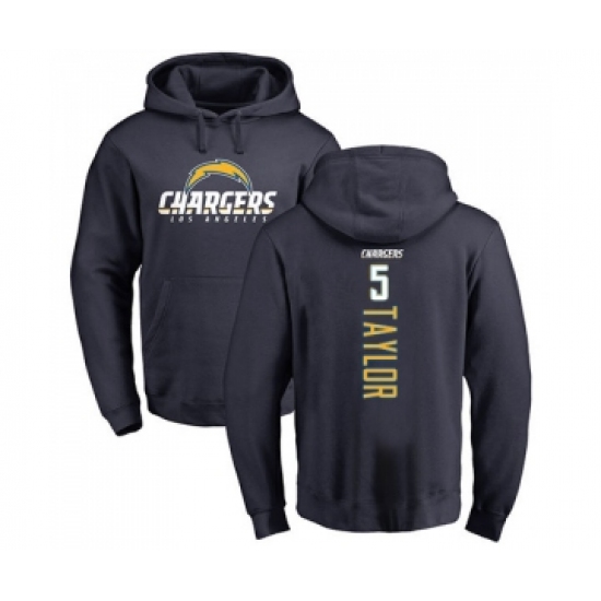 Football Los Angeles Chargers #5 Tyrod Taylor Navy Blue Backer Pullover Hoodie - Jersey