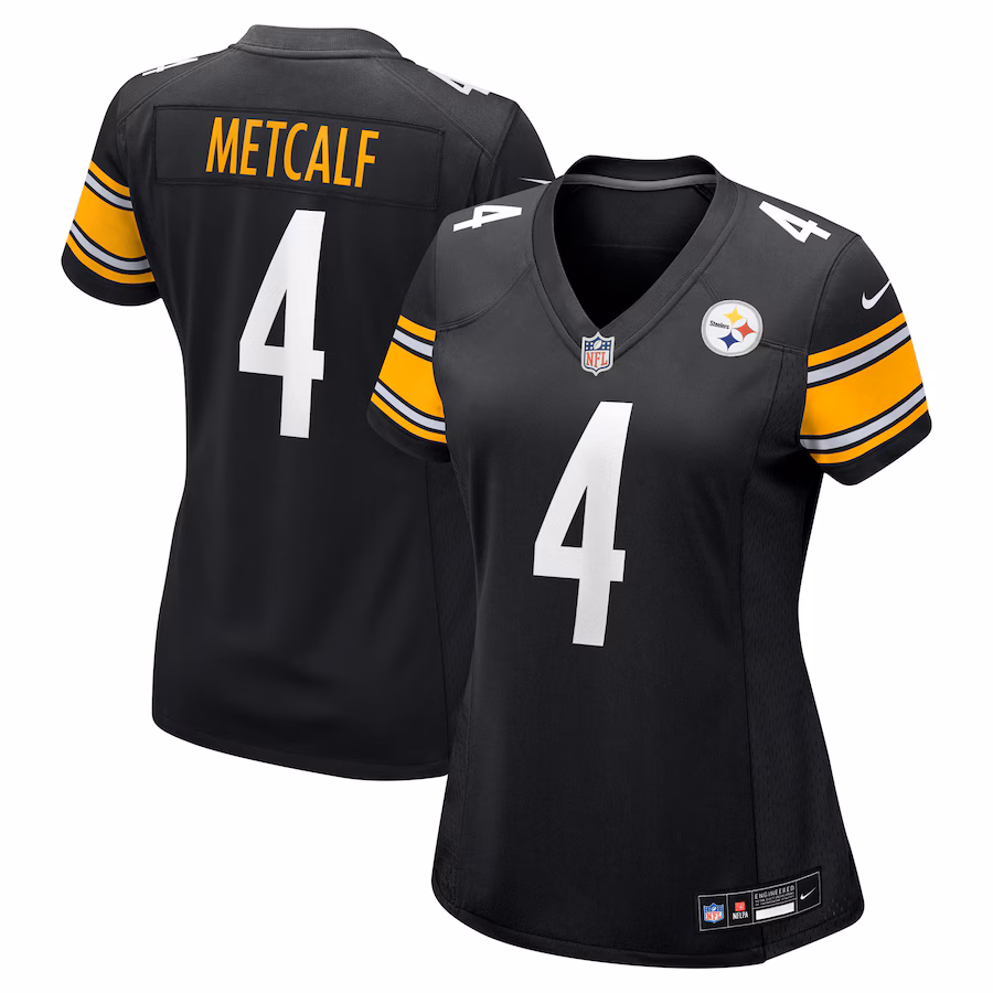 Women's Pittsburgh Steelers DK Metcalf Nike Black Team Game Jersey - Jersey