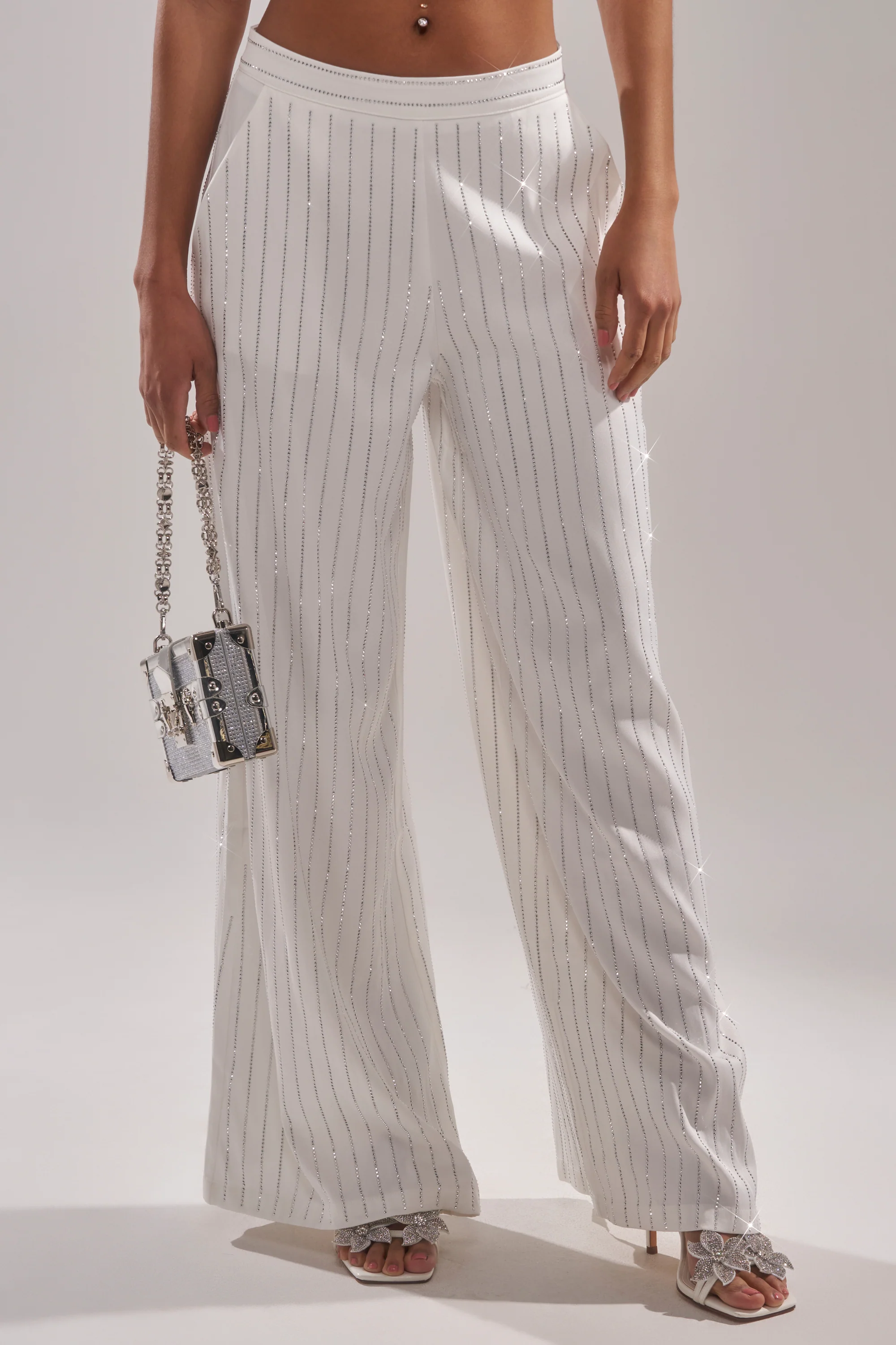 PRINCESS TREATMENT RHINESTONE WIDE LEG PANT - Akira Wear