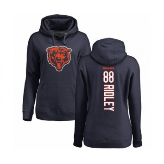 Football Women's Chicago Bears #88 Riley Ridley Navy Blue Backer Pullover Hoodie - Jersey