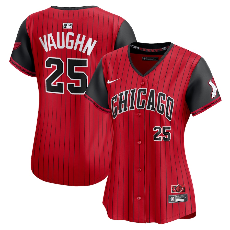 Women's Chicago White Sox Andrew Vaughn Nike Red/Black 2025 City Connect Limited Player Jersey - Jersey