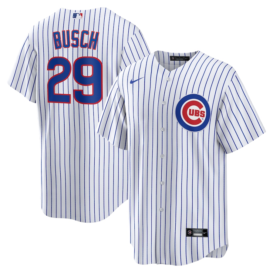 Men's Chicago Cubs Michael Busch Nike White Home Replica Jersey - Jersey