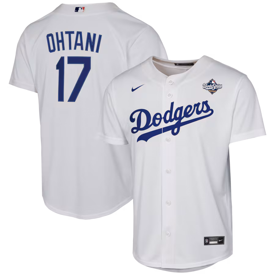 Youth Los Angeles Dodgers Shohei Ohtani Nike White 2025 World Series Home Replica Player Jersey - Jersey