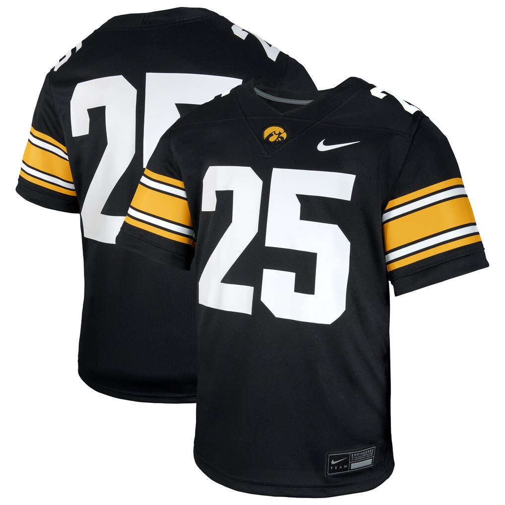 Youth Nike #25 Black Iowa Hawkeyes Untouchable Replica Game Jersey - Jersey