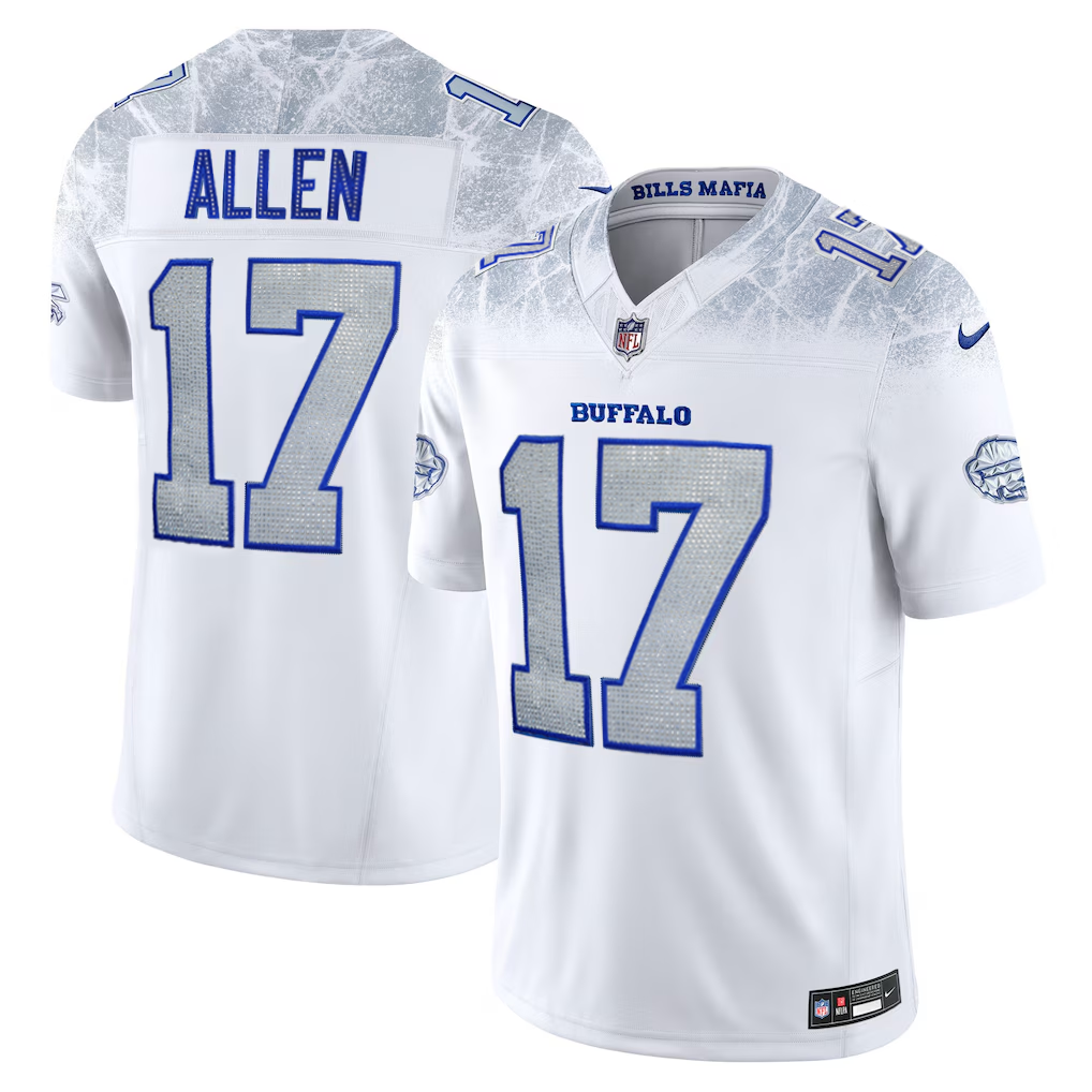 [Diamond-Studded Collector's Edition] Josh Allen Buffalo Bills 2025 Rivalries Collection Limited Jersey - White - Jersey