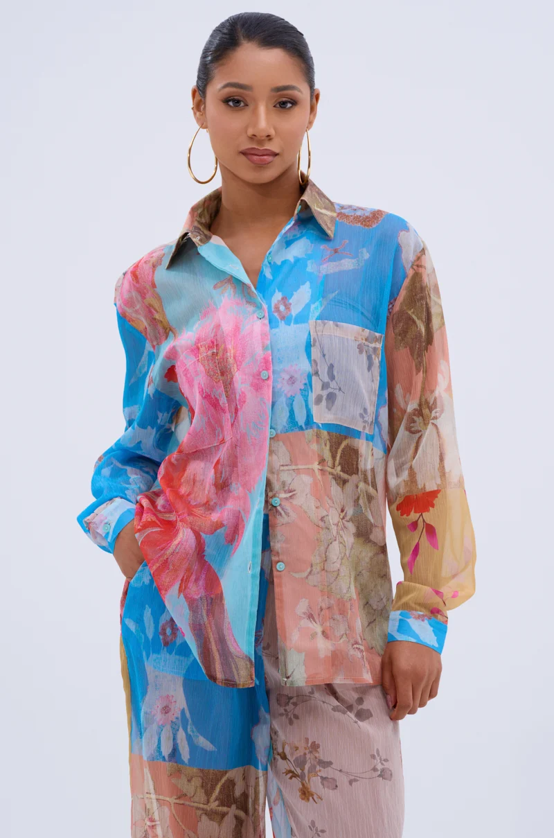 LILY CHIFFON BUTTON DOWN TOP - Akira Wear