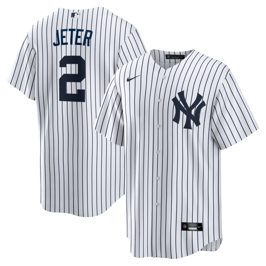 Men's New York Yankees Derek Jeter Nike White Home Retired Player Replica Jersey - Jersey