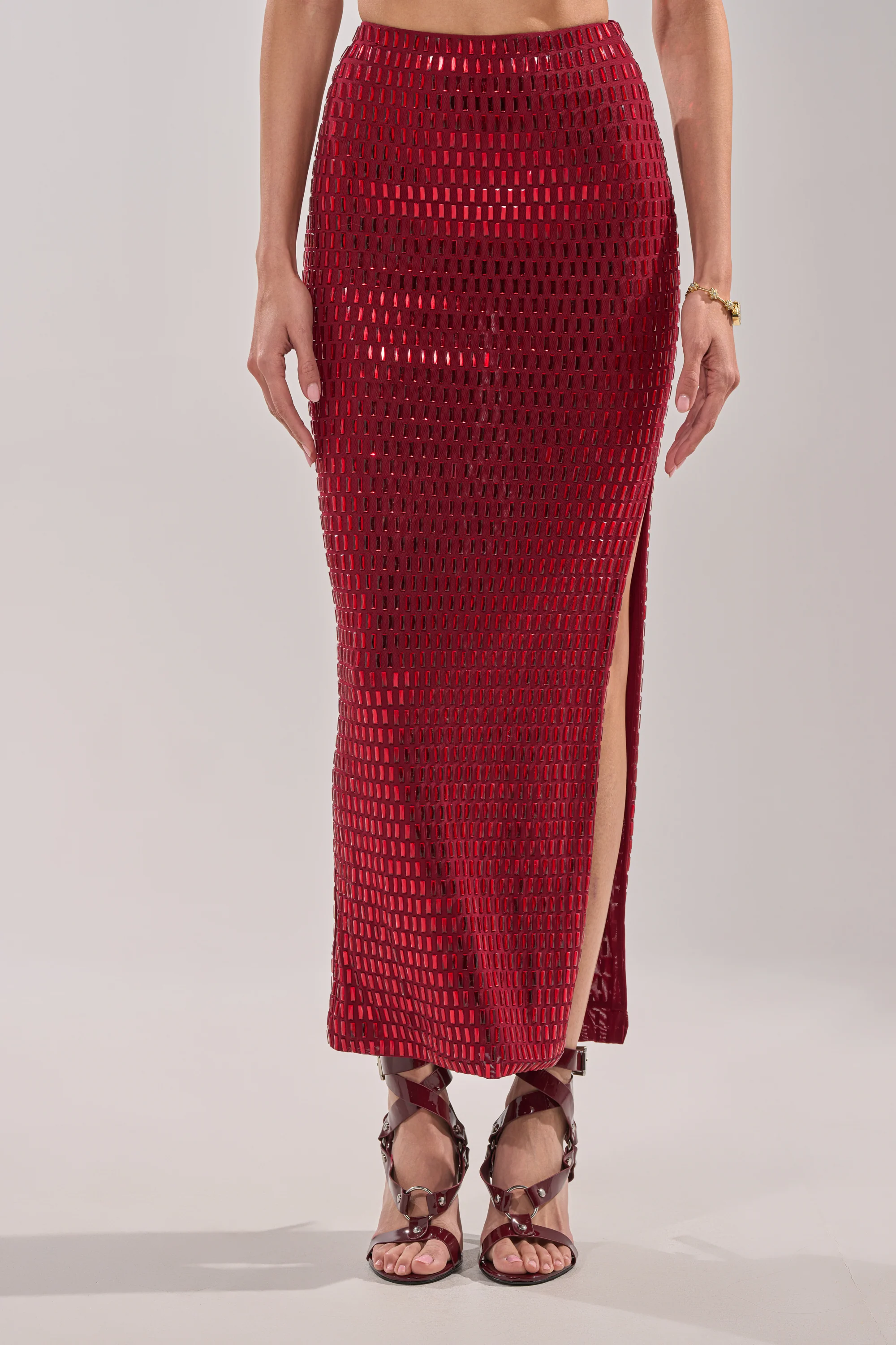 FALLING IN LOVE RHINESTONE MAXI SKIRT - Akira Wear