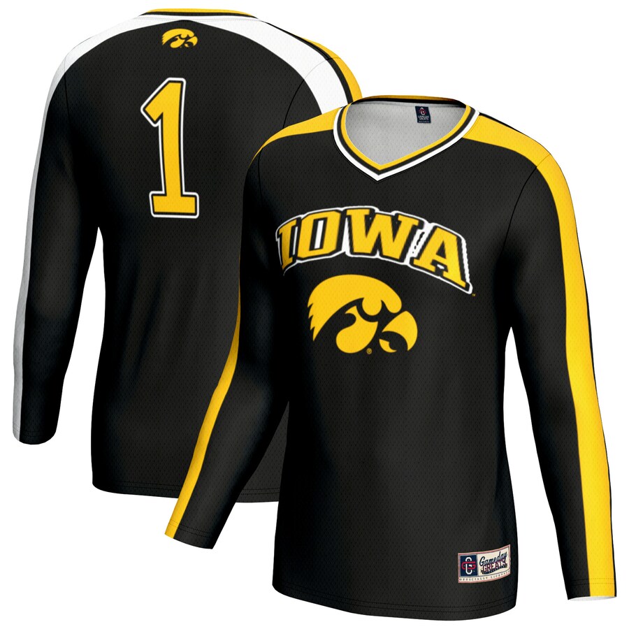 Unisex GameDay Greats Black Iowa Hawkeyes #1 Lightweight Volleyball Fashion Jersey - Jersey