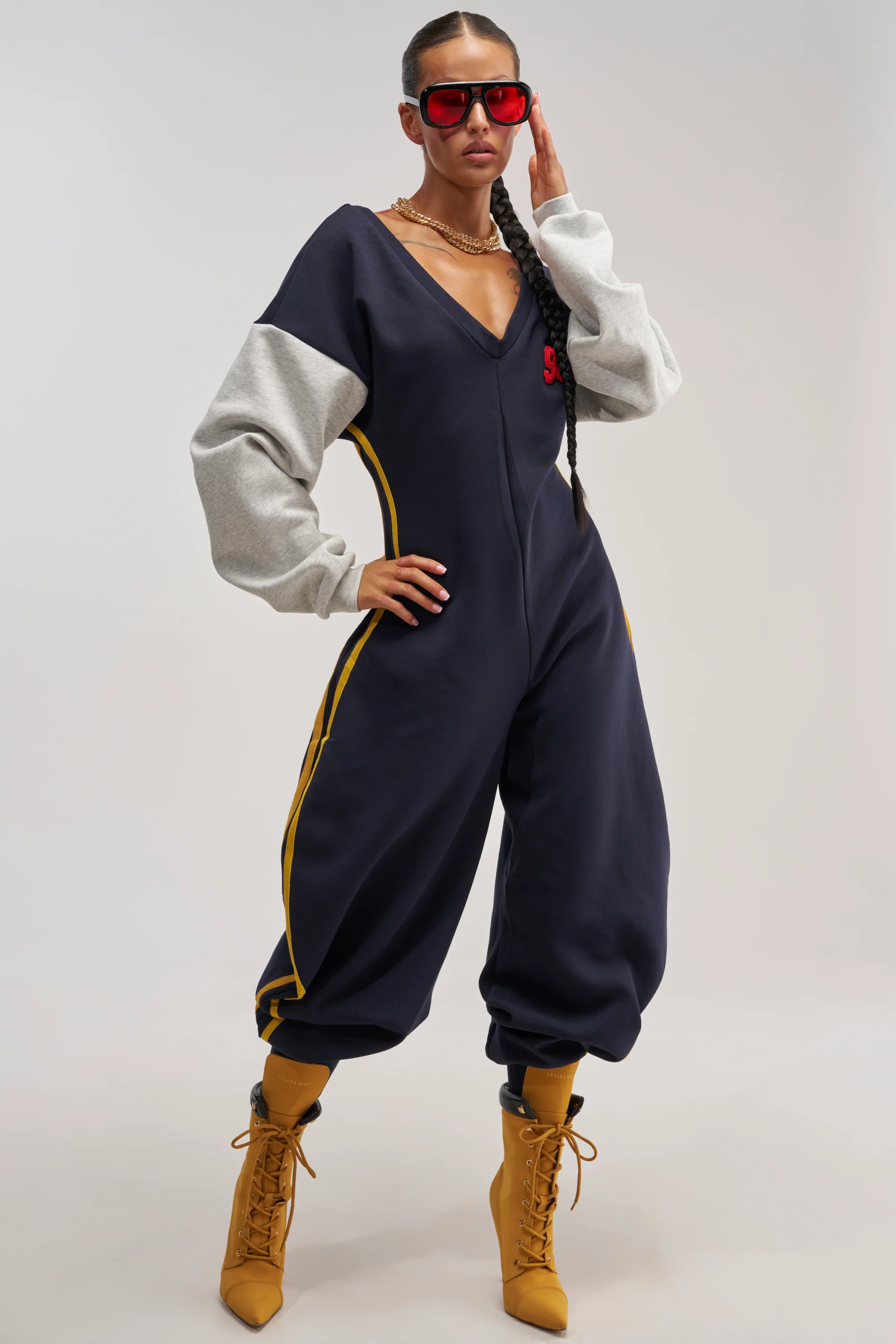 COMFY COZY VARSITY JUMPSUIT IN NAVY - Akira Wear