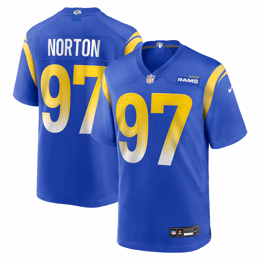 Men's Los Angeles Rams Bill Norton Nike Royal Team Game Jersey - Jersey
