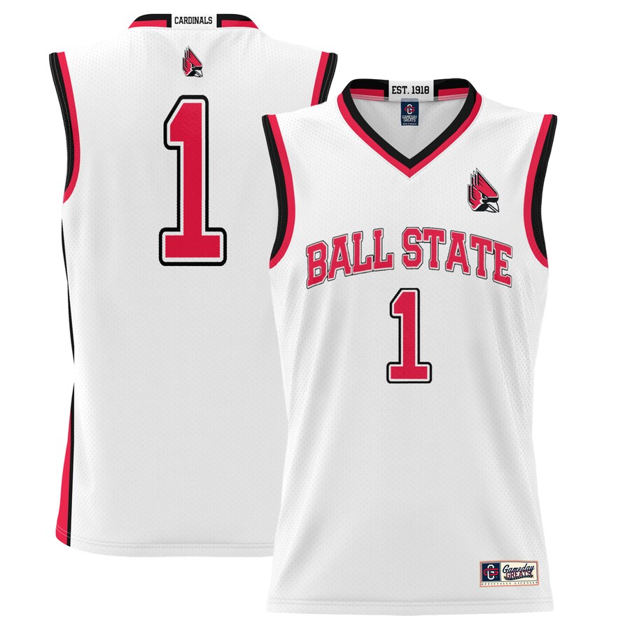 Youth GameDay Greats #1 White Ball State Cardinals Lightweight Basketball Jersey - Jersey