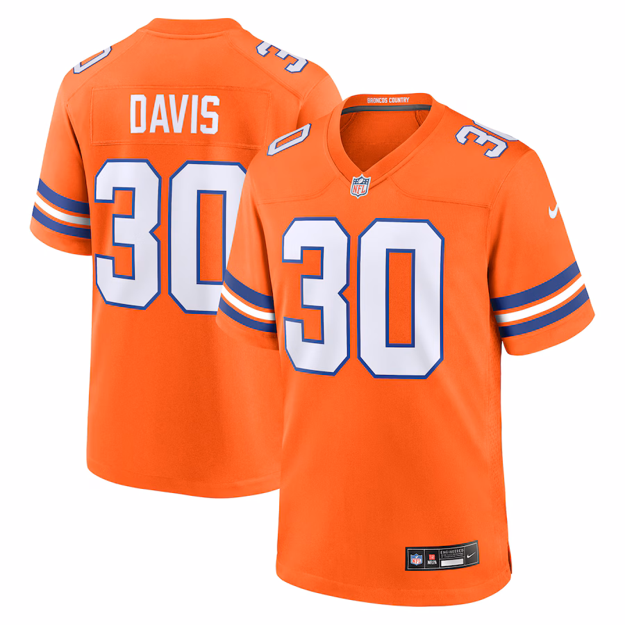Men's Denver Broncos Terrell Davis Nike Orange Retired Player Alternate Game Jersey - Jersey