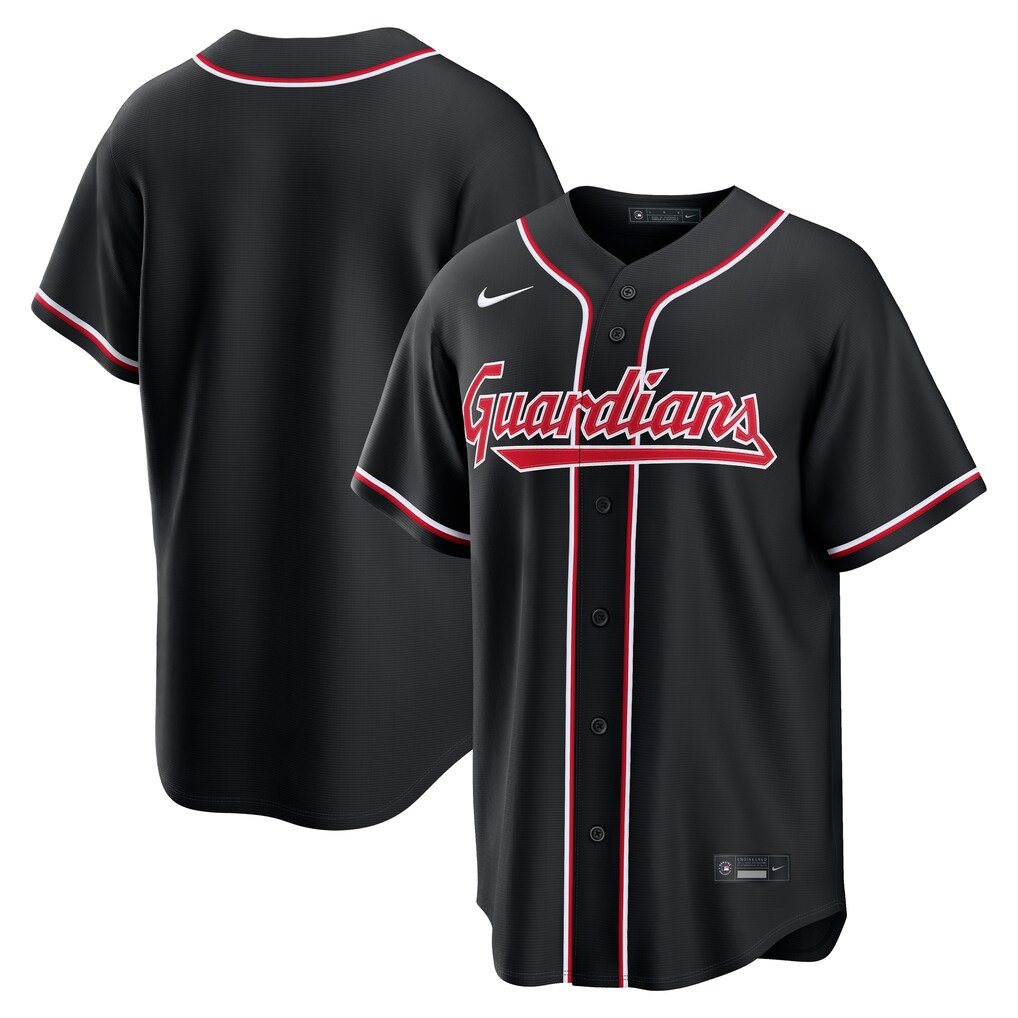 Men's Cleveland Guardians  Nike Fashion Replica Black Out Jersey - Jersey
