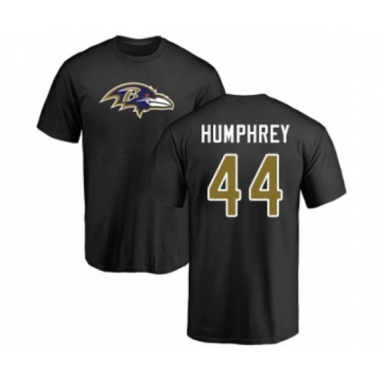 Football Baltimore Ravens #44 Marlon Humphrey Black Name & Number Logo T-Shirt - Jersey