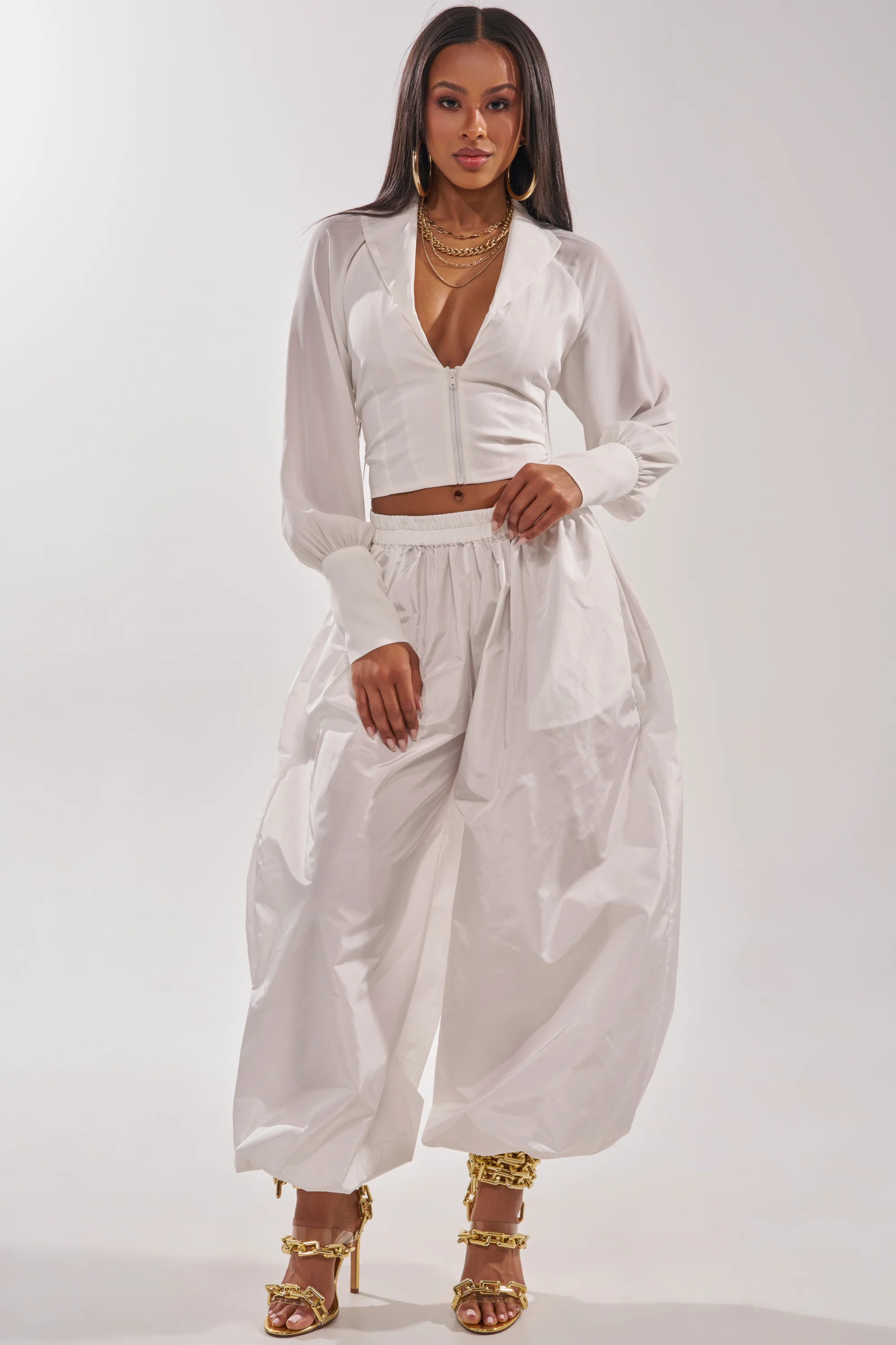 EFFORTLESS BALLOON PANT IN WHITE - Akira Wear