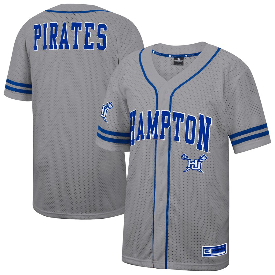 Men's Colosseum Gray Hampton Pirates Free Spirited Baseball Jersey - Jersey